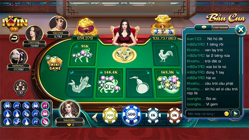 Tính năng nổi bật trong game bầu cua Iwin như chat cộng đồng, soi cầu thông minh