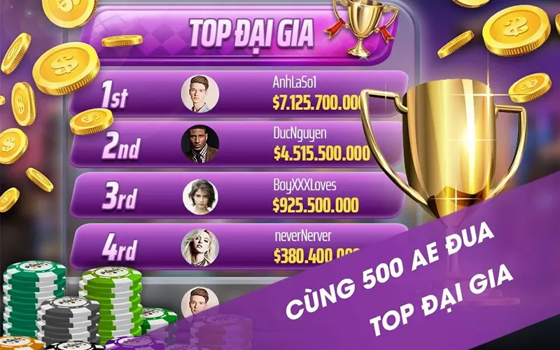 Giao diện chọn bàn chơi trong game bài sâm Iwin với các mức cược khác nhau