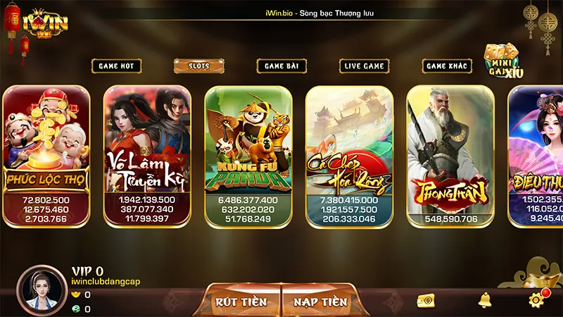 Danh sách các trò chơi slot Iwin hot nhất hiện nay