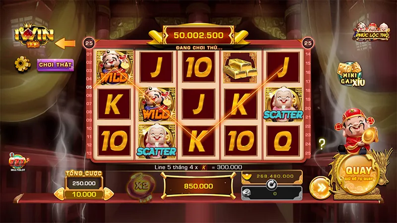 Biểu tượng Wild, Scatter, Bonus, Jackpot trong nổ hũ Iwin Phúc Lộc Thọ