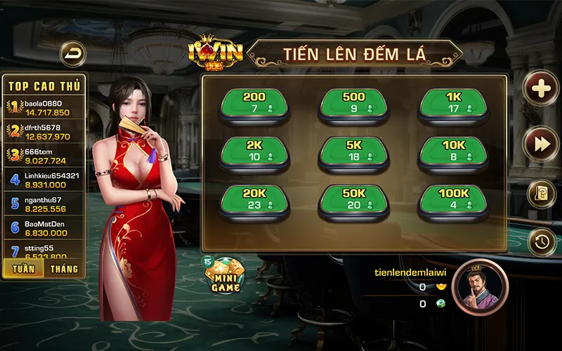 Trò chơi tiến lên đếm lá Iwin trên nền tảng trực tuyến